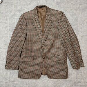 Vintage St Michael Houndstooth Wool Striped Blazer Sports Coat Men’s 38 Short
